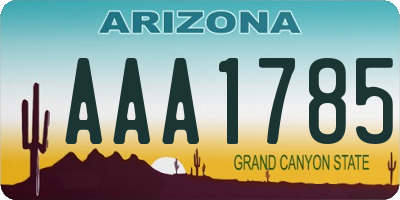 AZ license plate AAA1785