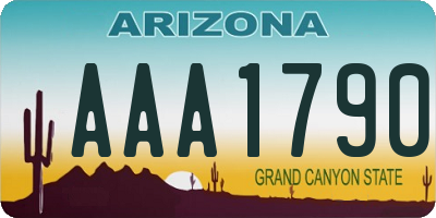 AZ license plate AAA1790