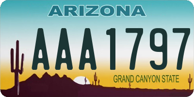 AZ license plate AAA1797