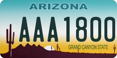 AZ license plate AAA1800