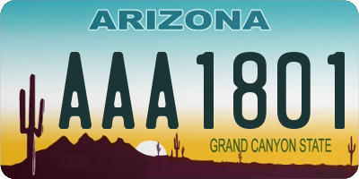 AZ license plate AAA1801