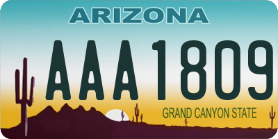 AZ license plate AAA1809