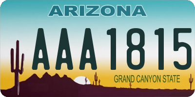 AZ license plate AAA1815