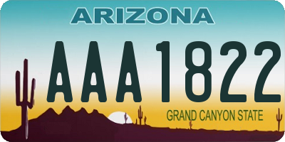AZ license plate AAA1822