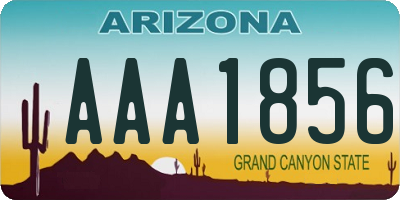 AZ license plate AAA1856