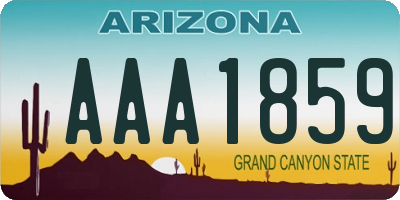 AZ license plate AAA1859