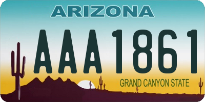 AZ license plate AAA1861
