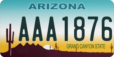 AZ license plate AAA1876