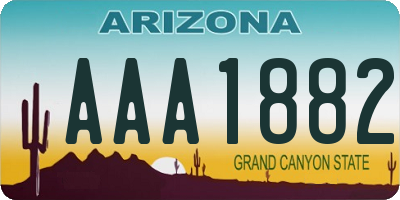 AZ license plate AAA1882