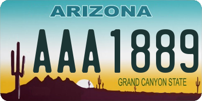 AZ license plate AAA1889