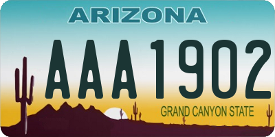 AZ license plate AAA1902