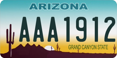 AZ license plate AAA1912