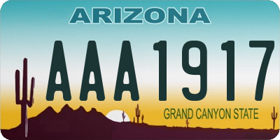 AZ license plate AAA1917