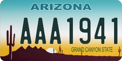 AZ license plate AAA1941