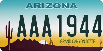 AZ license plate AAA1944