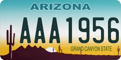 AZ license plate AAA1956