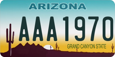 AZ license plate AAA1970