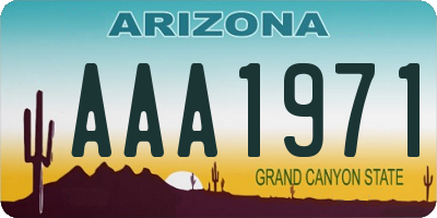 AZ license plate AAA1971