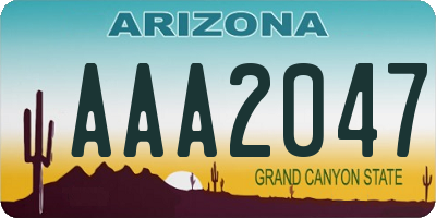 AZ license plate AAA2047