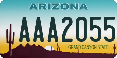 AZ license plate AAA2055