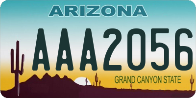 AZ license plate AAA2056