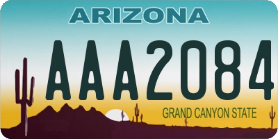 AZ license plate AAA2084