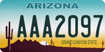 AZ license plate AAA2097