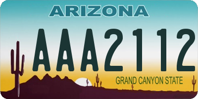 AZ license plate AAA2112