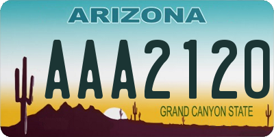 AZ license plate AAA2120