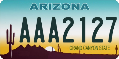 AZ license plate AAA2127