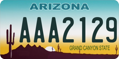 AZ license plate AAA2129