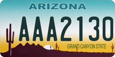 AZ license plate AAA2130