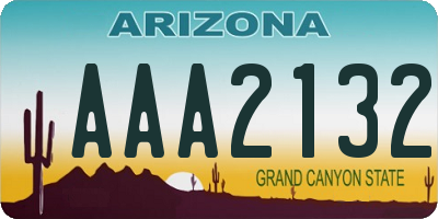 AZ license plate AAA2132