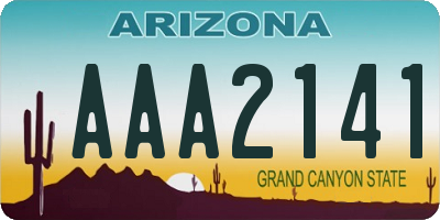 AZ license plate AAA2141