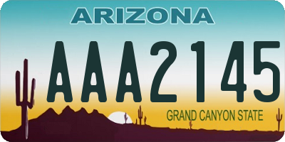 AZ license plate AAA2145