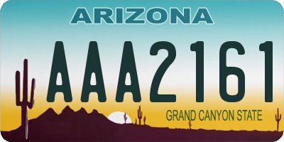 AZ license plate AAA2161