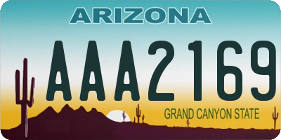 AZ license plate AAA2169