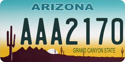 AZ license plate AAA2170