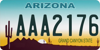 AZ license plate AAA2176