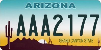 AZ license plate AAA2177