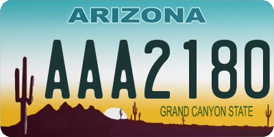 AZ license plate AAA2180