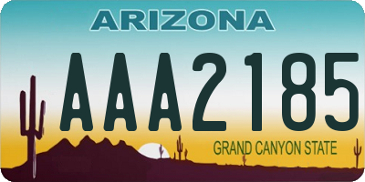 AZ license plate AAA2185