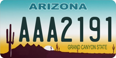 AZ license plate AAA2191