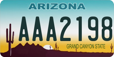 AZ license plate AAA2198