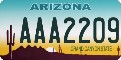 AZ license plate AAA2209