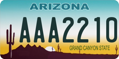 AZ license plate AAA2210