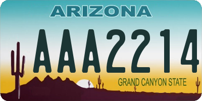 AZ license plate AAA2214