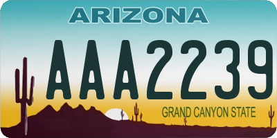 AZ license plate AAA2239