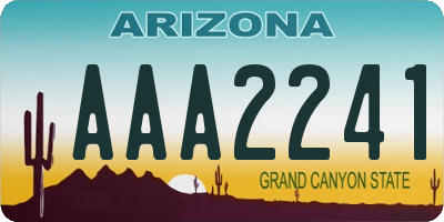 AZ license plate AAA2241