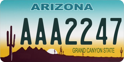 AZ license plate AAA2247